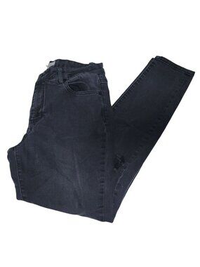 Life in Progress Jeans Womens Size 29 Straight Leg Mid Rise Ripped Black Denim